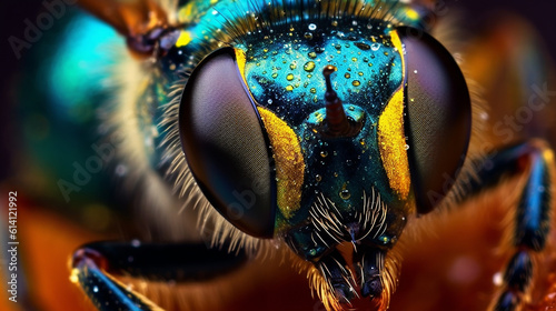 Generative AI. Insect Eyes: Explore the mesmerizing patterns and colors of insect eyes up close, revealing the fascinating structures and adaptations that allow them to perceive their surroundings