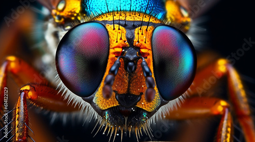 Generative AI. Insect Eyes: Explore the mesmerizing patterns and colors of insect eyes up close, revealing the fascinating structures and adaptations that allow them to perceive their surroundings © The Gentleman