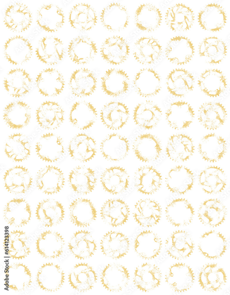 Bicycle Pedal Crankset Gear golden on a white background Bicycle Pedal Crankset Gear golden on a white background