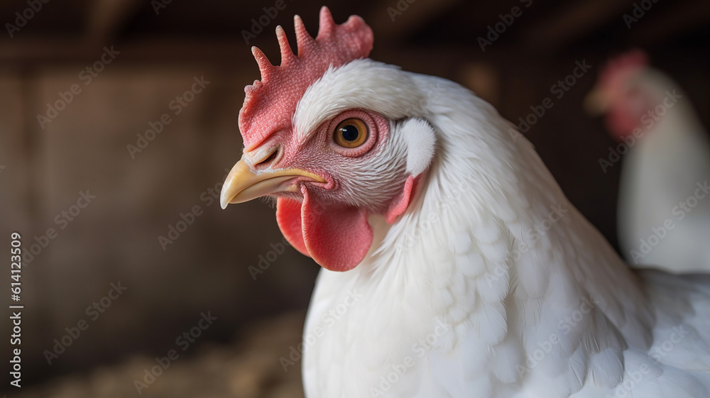 portrait of a white hen