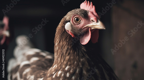 portrait of a brown chicken