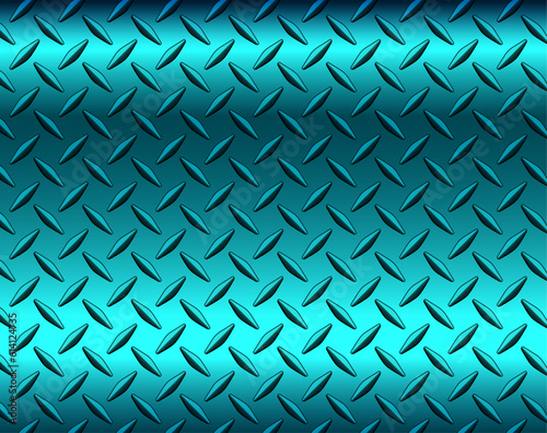 Blue metal background with diamond plate texture pattern.