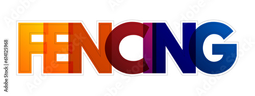 Fencing colorful text quote, concept background