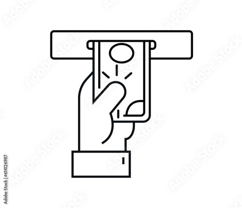 ATM money deposit icon.Vector icon concept money and finance topics.
