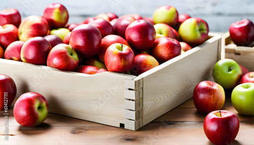 apples in a box  created using AI Generative Technology	
