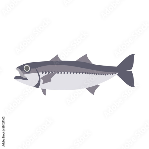                                                           Japanese bluefish. Flat designed vector illustration.