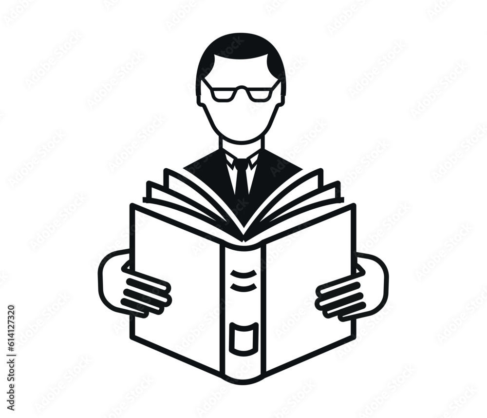 man reading a book. education concept vector design, logo. editable icon
man reading a book. education concept vector design, logo. editable icon