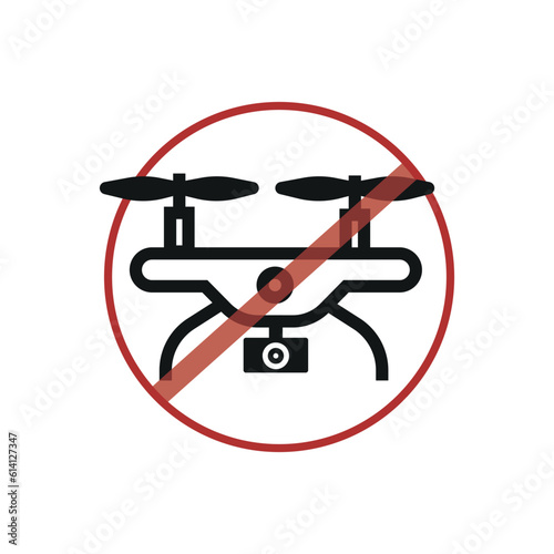 No drone zone. Editable drone vector on white background.