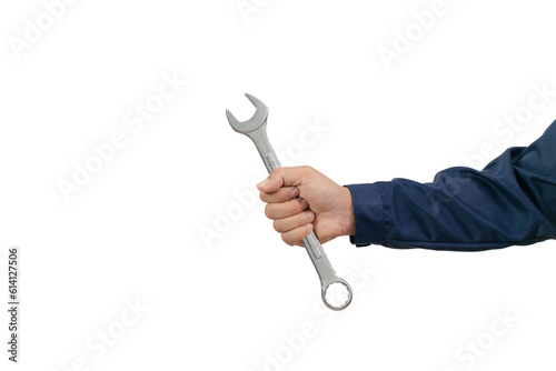 A man wearing a mechanic's work uniform