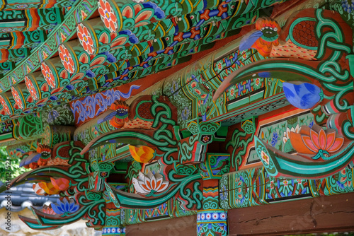 Detail of Geumsansa Temple, it is a Buddhist temple located in Moaksan Provincial Park in Gimjesi, South Korea.
