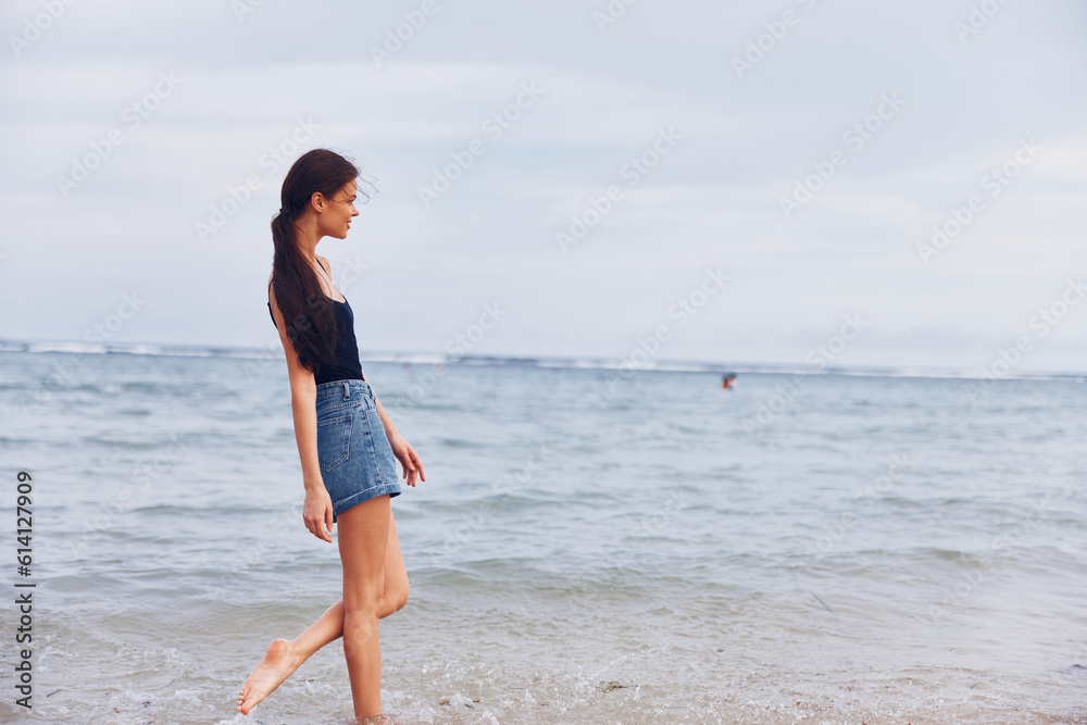 woman young summer beach sexy travel running lifestyle sea smile sunset woman young summer beach sexy travel running lifestyle sea smile sunset