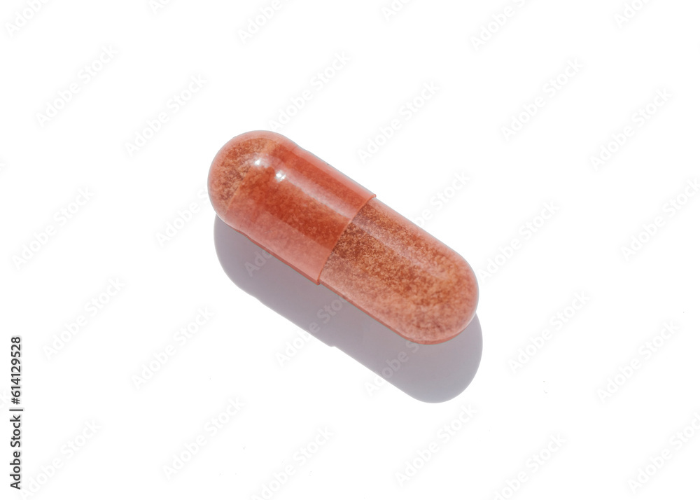 tablets with powder inside, macrophotography of an isolated object tablets with powder inside, macrophotography of an isolated object