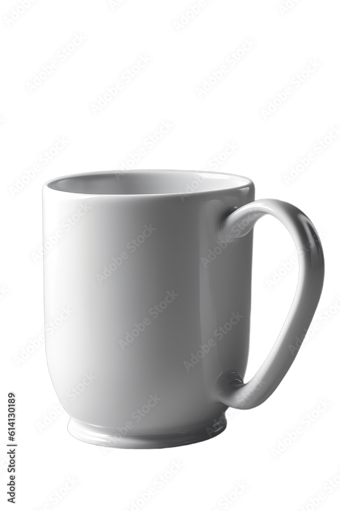 Blank white mug for mockup isolated on a transparent background, Generative AI