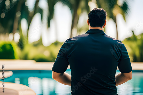 man in the pool  created using AI Generative Technology
