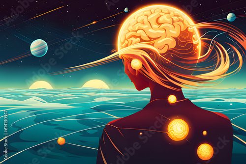 person with psychedelic effect  created using AI Generative Technology