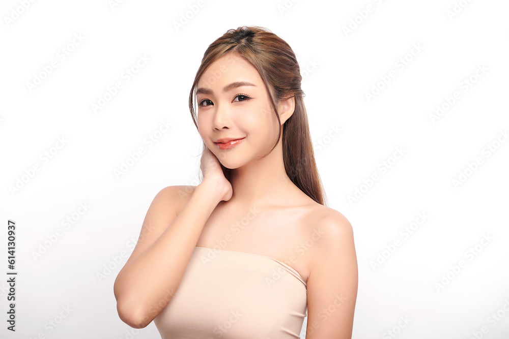 Beautiful young asian woman with clean fresh skin on white background, Face care, Facial treatment, Cosmetology, beauty and spa, Asian women portrait. Beautiful young asian woman with clean fresh skin on white background, Face care, Facial treatment, Cosmetology, beauty and spa, Asian women portrait.