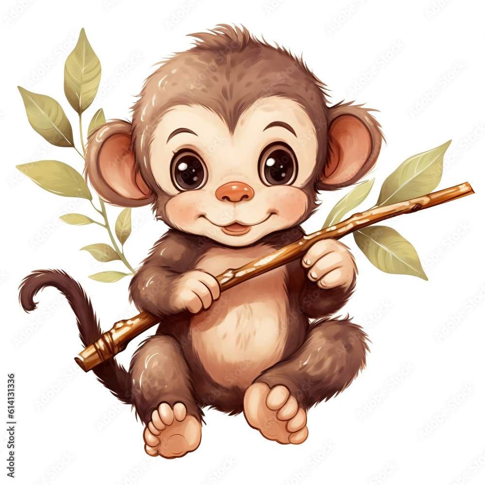 Cute baby monkey clipart Stock Illustration Adobe Stock