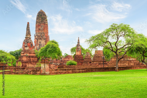 Scenic ruins of Wat Phra Ram in Ayutthaya  Thailand