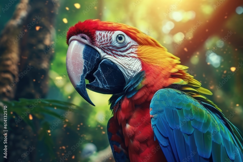 Vibrant Colorful Macaw Parrot