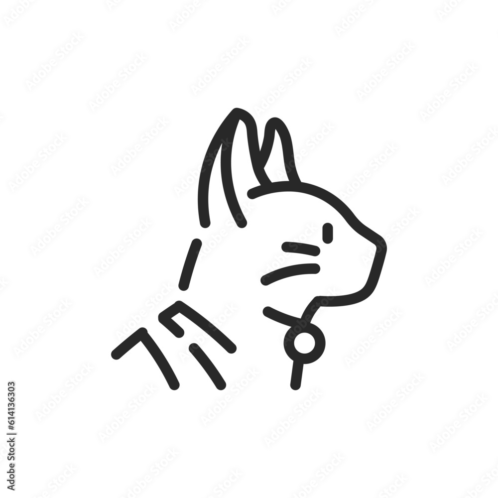 Sphynx Cat Icon. Vector Outline Editable Sign of Unique Hypoallergenic Hairless Feline Breed. Sphynx Cat Icon. Vector Outline Editable Sign of Unique Hypoallergenic Hairless Feline Breed.