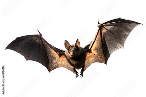 Solitary Bat Soaring Against a Transparent Background. AI