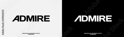 Admire modern alphabet fonts. technology typography urban font and number uppercase. vector illustration