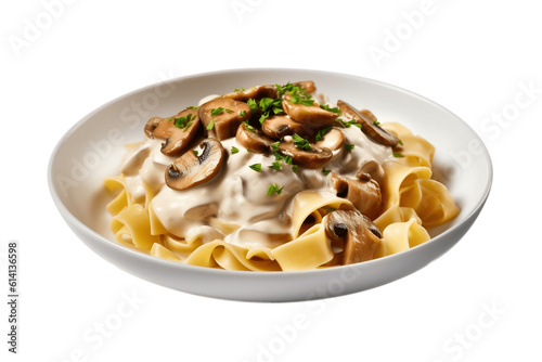 Beef Stroganoff on a Transparent Isolated Background. AI
