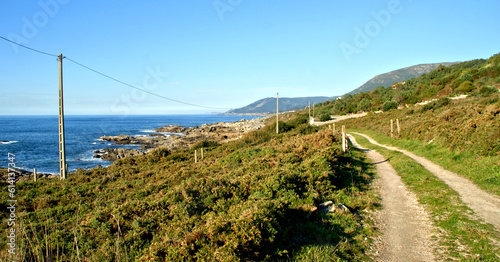 Portuguese Way of Saint James, along the coast in Galicia