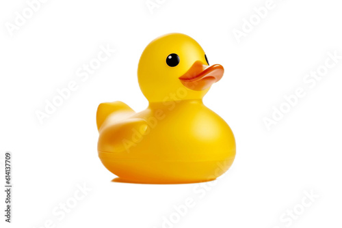 Foto Transparent Background with Yellow Rubber Duck. AI