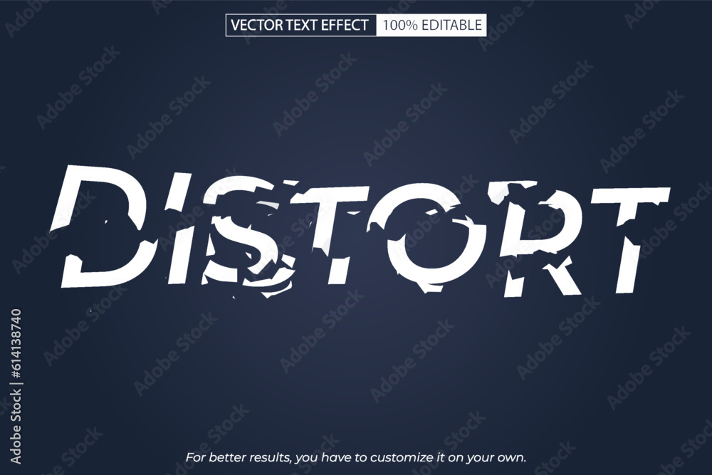 Obraz premium Distort vector editable text effect