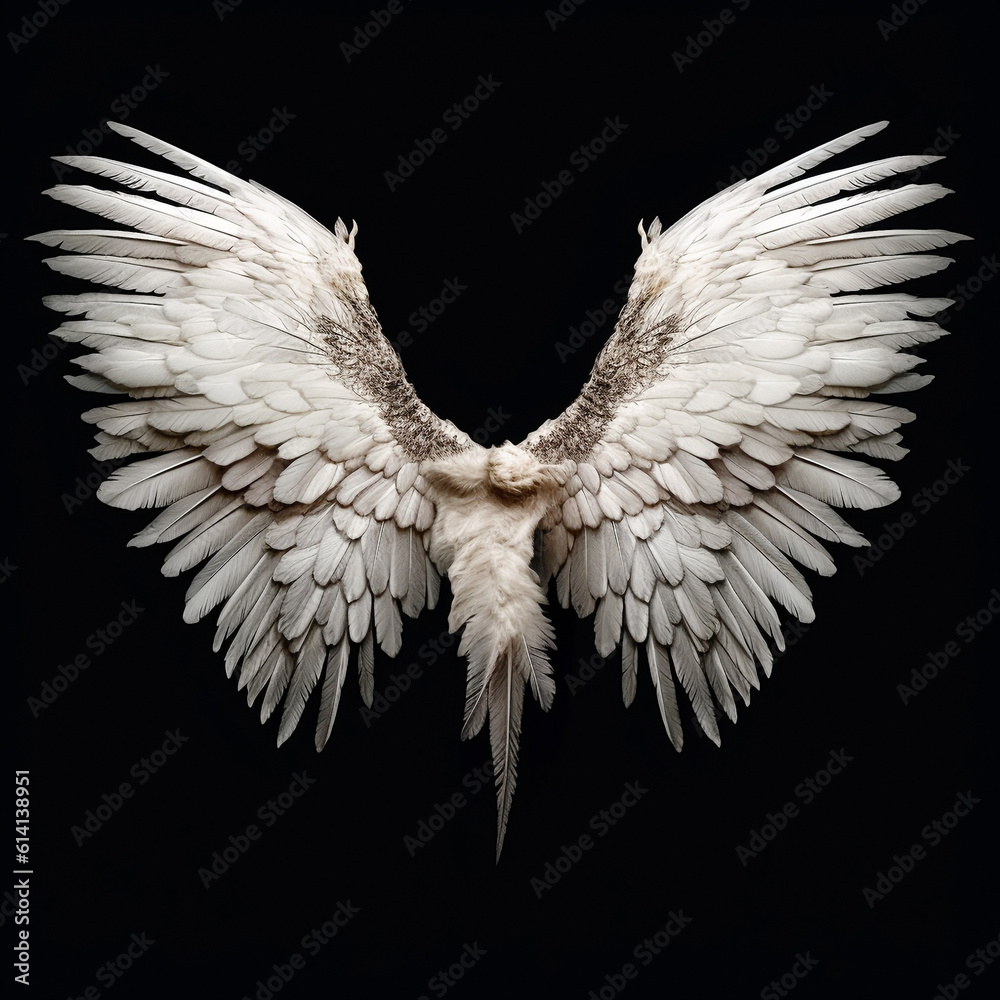 Fototapeta premium white fantasy wings, Generative AI