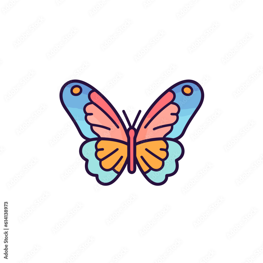 Butterfly Icon on White Background. Vector Design.