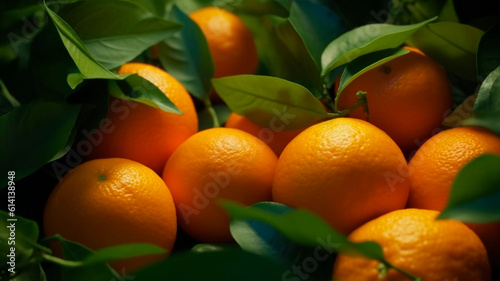 Lots of oranges, soft colors, overhead view, natural fill light, 