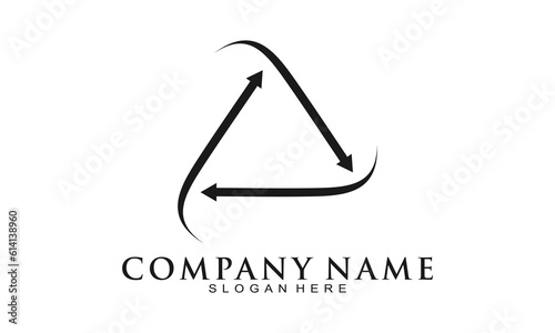 Abstract triangle recycle symbol vector logo