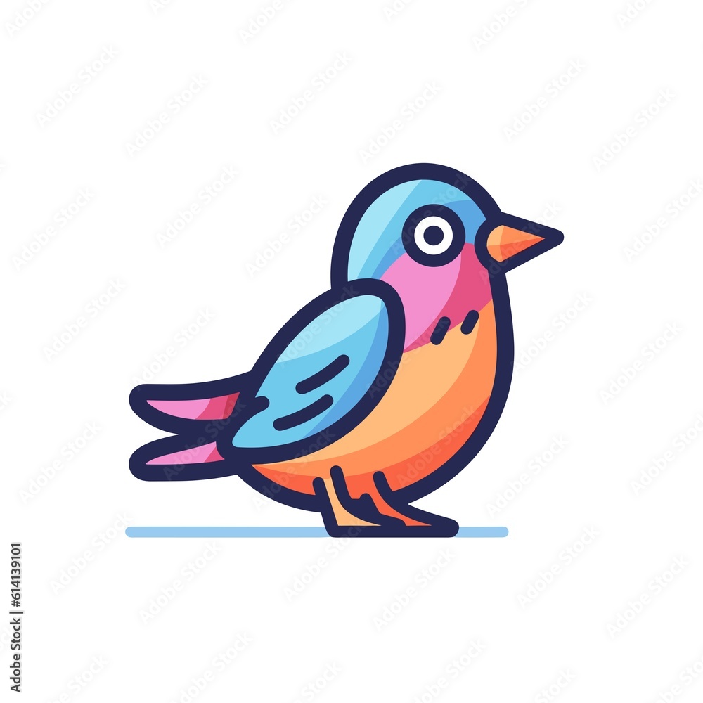 Minimalistic Bird on White Background. Vector Design.