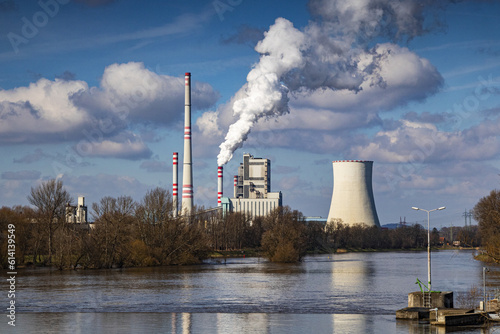 Czech thermal power plant by the river Elbe