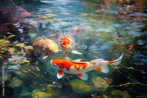 koi fish in a pond, AI Generative