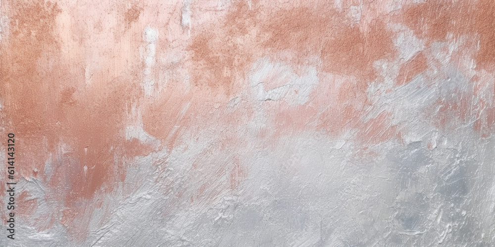 Rose Gold, Copper and Gold Acrylic Oil Paint Texture Metallic Background. Generative AI.