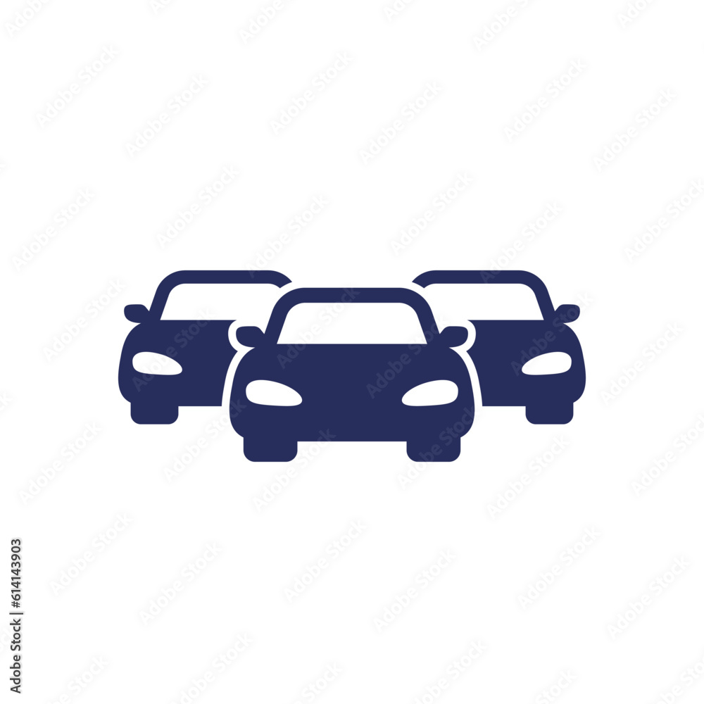 car fleet icon on white