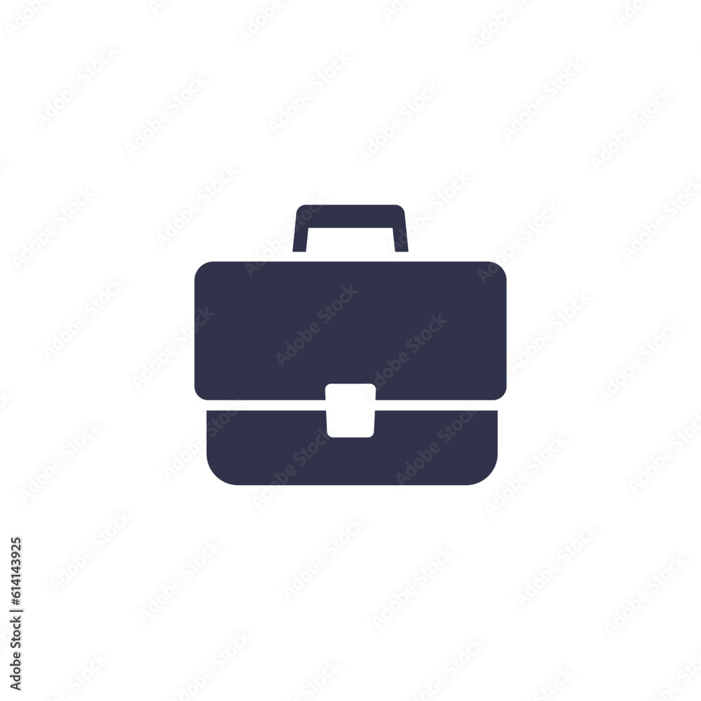 briefcase icon on white, vector pictogram briefcase icon on white, vector pictogram