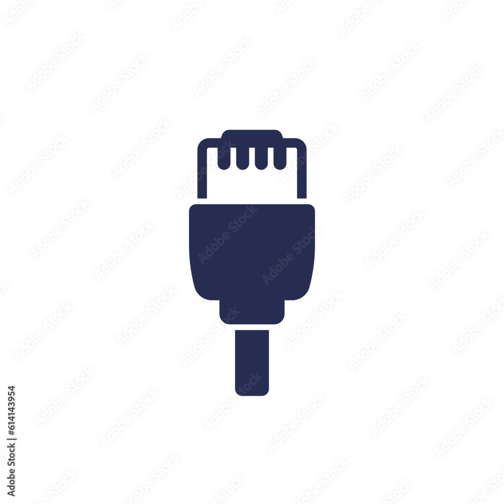 ethernet cable icon, pictogram on white ethernet cable icon, pictogram on white
