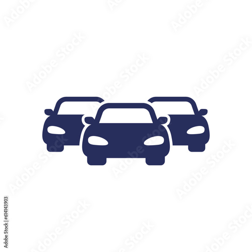 car fleet icon on white