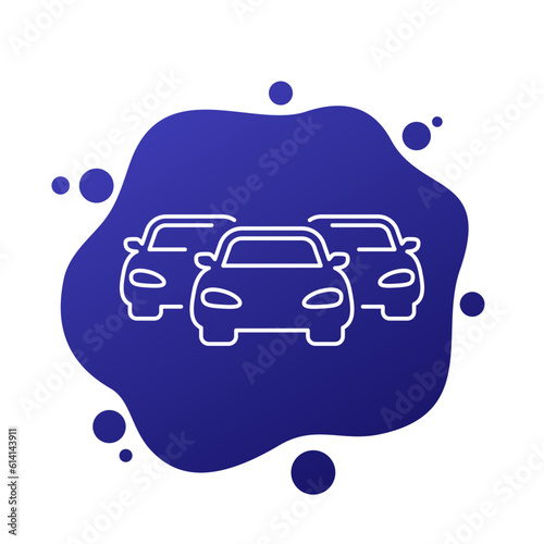 car fleet line icon, vector