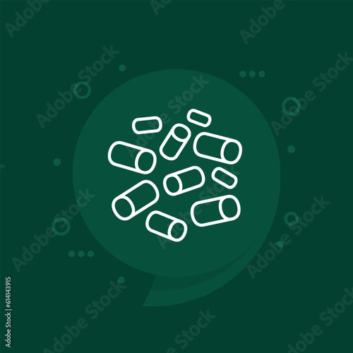 wood pellets icon, line design