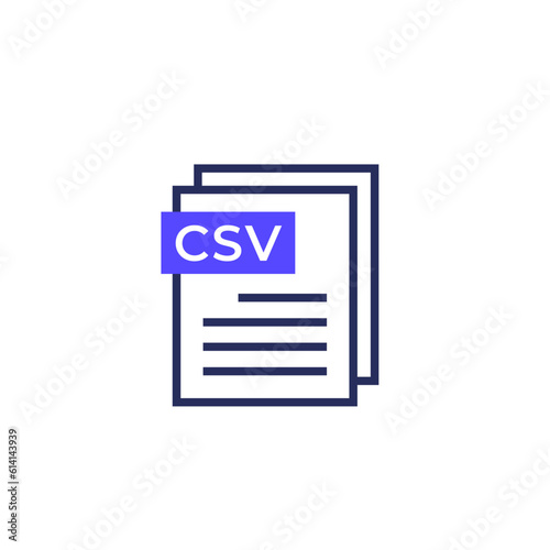 CSV file icon on white © nexusby