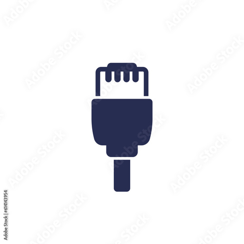 ethernet cable icon, pictogram on white