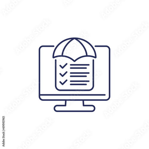 Risk management icon in line design