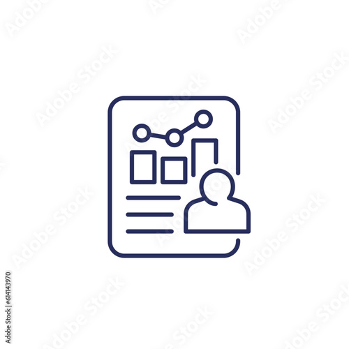 user metrics line icon on white