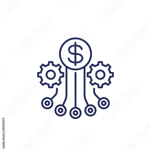operational costs optimization line icon