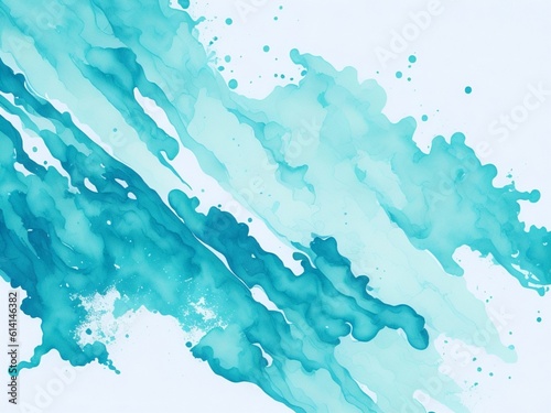 Blue Green and White Watercolor Background By Generative AI